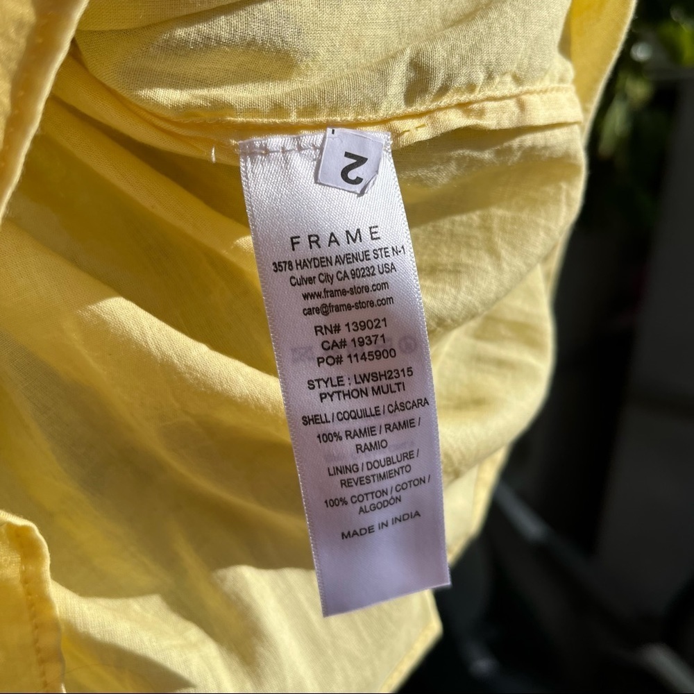 Frame Yellow Python Snake Print Puff Sleeve Blouse - image 4